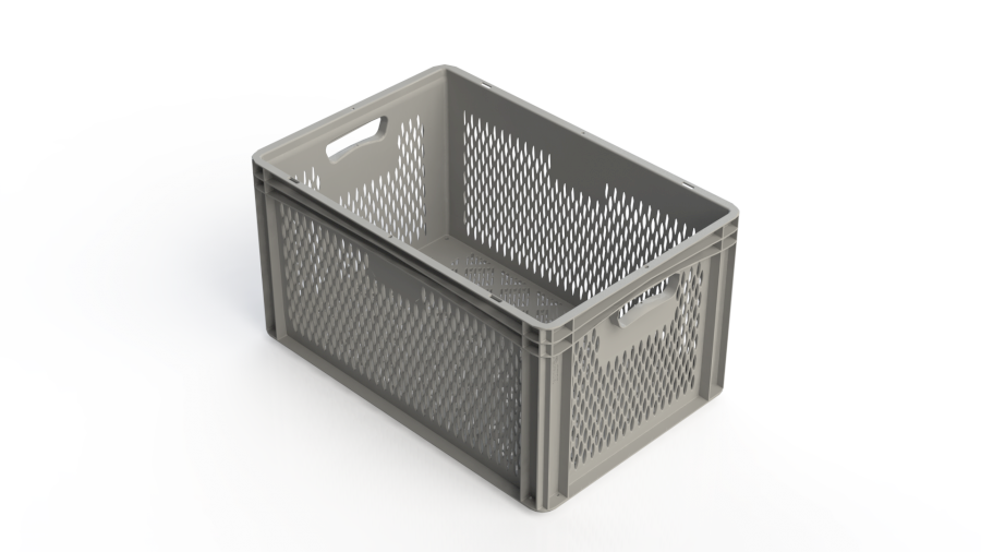 Přepravka Basicline 3262.3300 šedá, OÚ, perforovaná